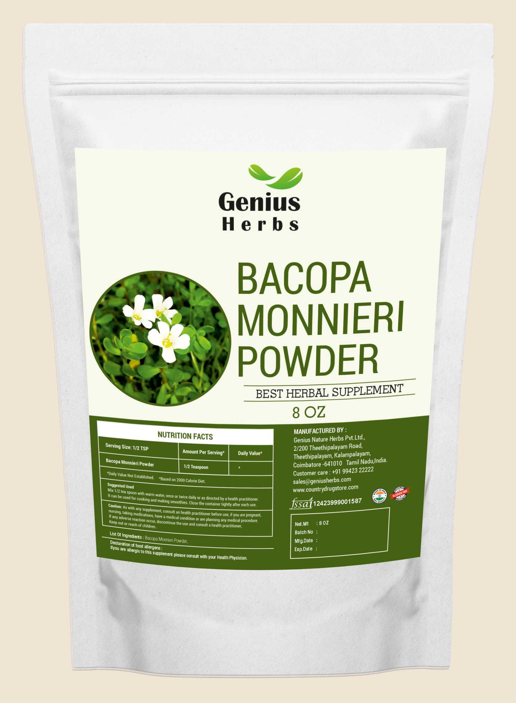 Bacopa Monnieri Powder Wholesale Manufacturer & Supplier in India